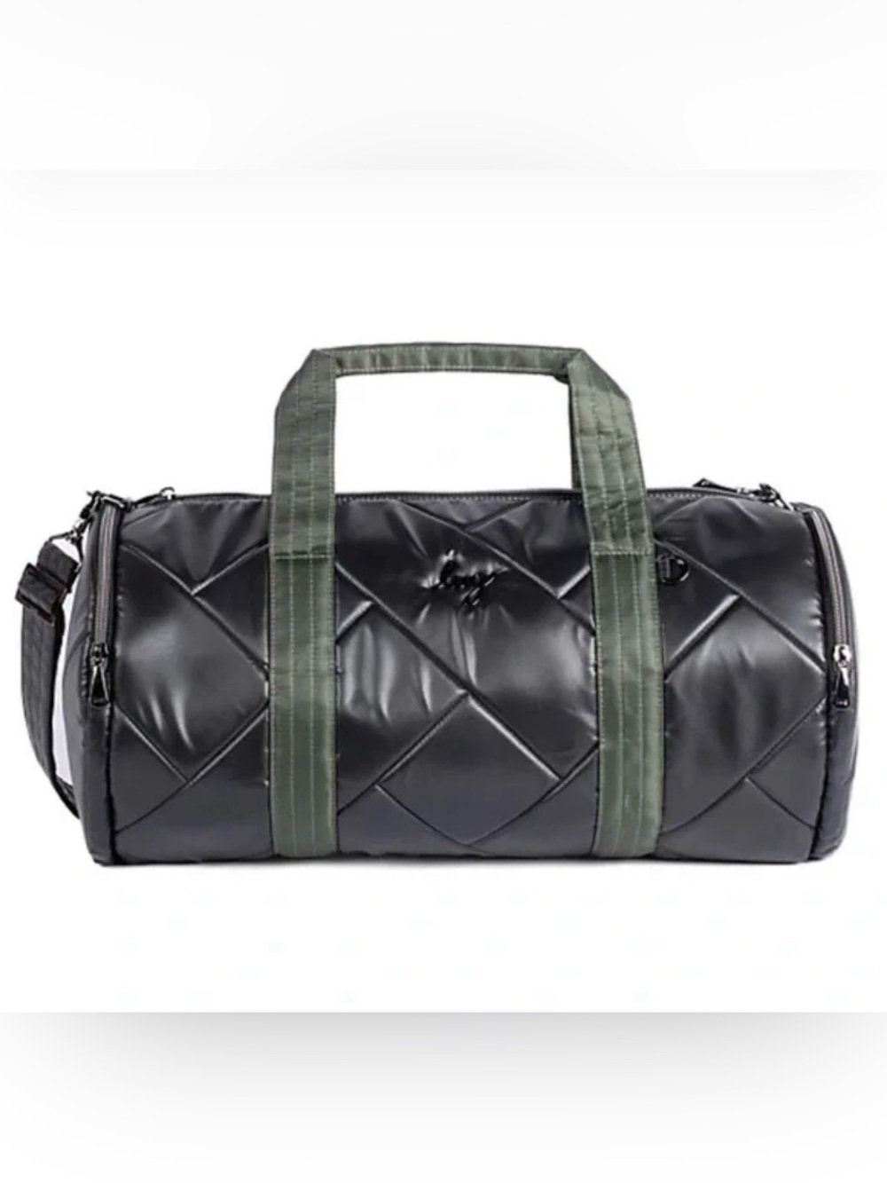 NWT lug classic duffle bag metallic black and olive travel crossbody gym bag